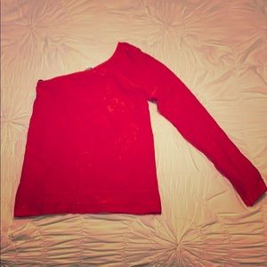 NWT Bebe Candy Apple Red One Shoulder Top - S